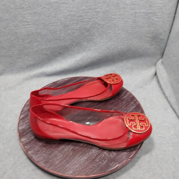 Tory Burch Red Logo Jelly Ballet Flats Womens Size 10 - Picture 3 of 12
